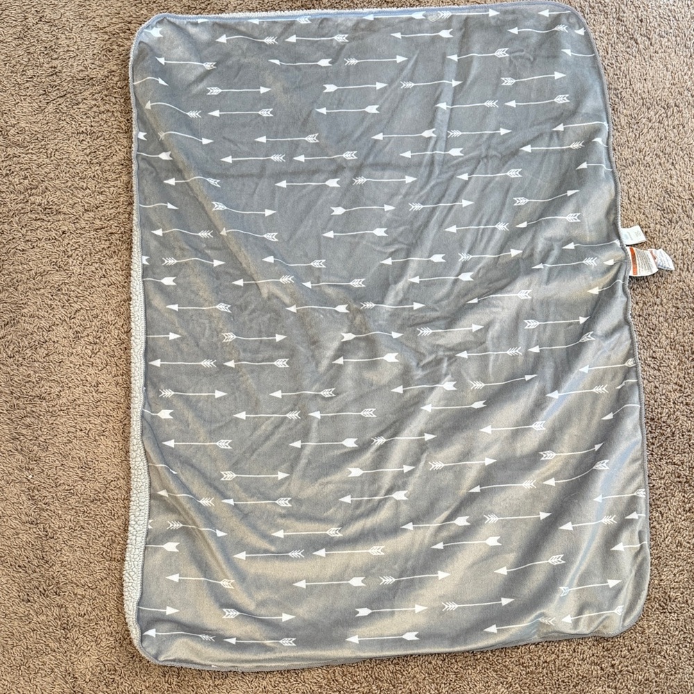 cloud island Gray Arrow Sherpa Baby Blanket